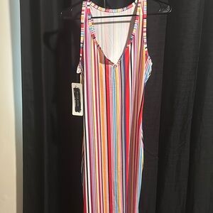 Multicolor Striped Sleeveless Dress